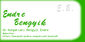 endre bengyik business card